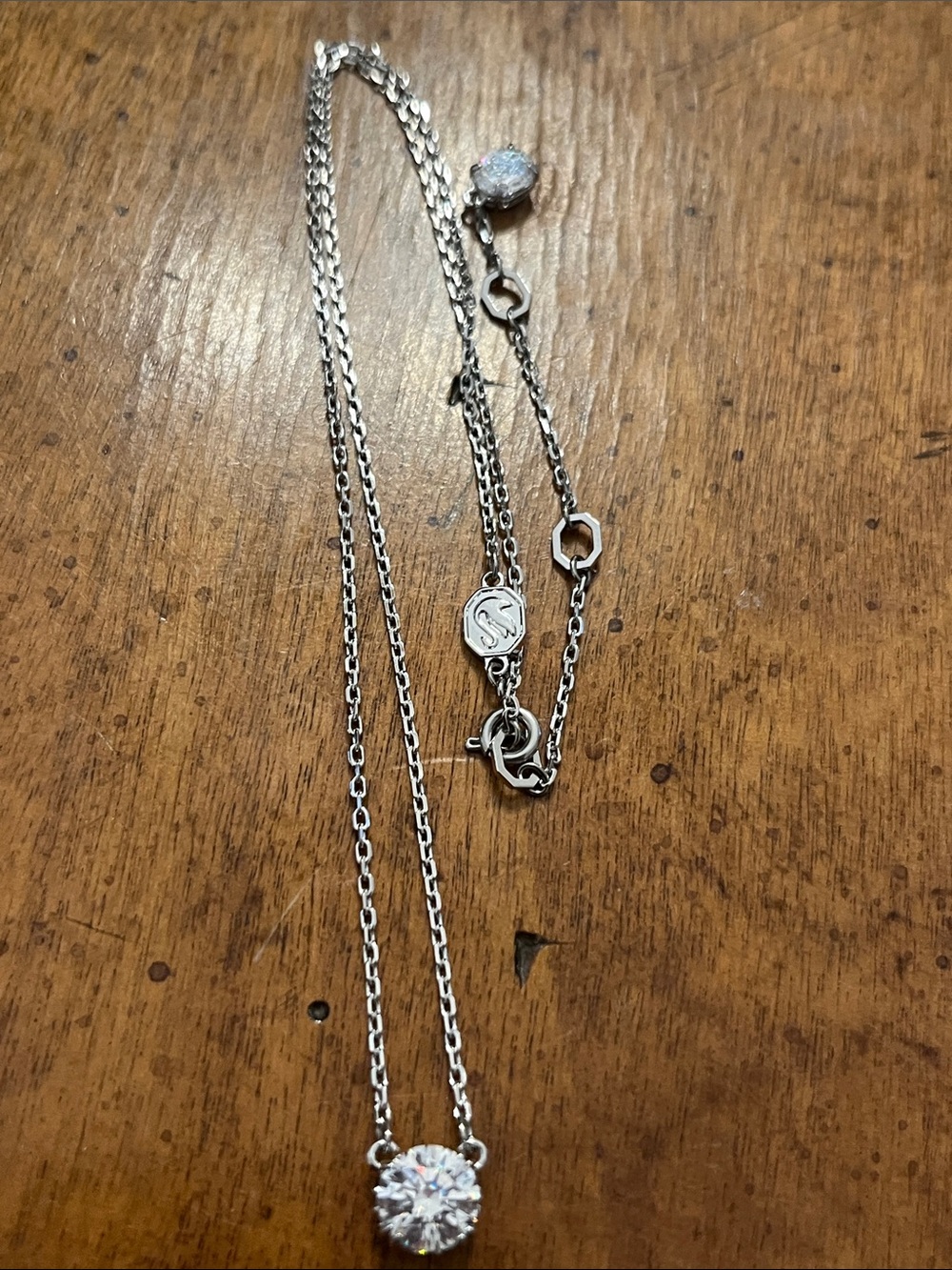 Authentic SWAROVSKI Rhodium White solitaire Necklace